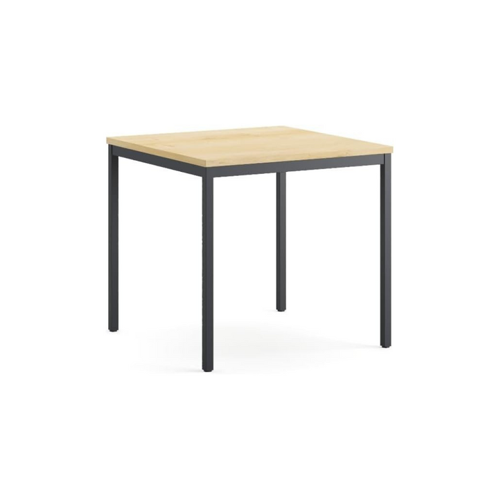 Furni24 Schreibtisch-Stahl 80x80x75cm, Eiche TÜV/GS-Einfache Montage, Arbeitstisch, Bürotisch, Küchentisch, Esstisch, Druckertisch Büro-Möbel Arbeitszimmer Computertisch Gaming-Tisch Mehrzwecktisch