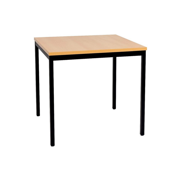 Furni24 Schreibtisch-Stahlgestell 80x80x75cm, Buche, TÜV/GS-Einfache Montage, Arbeitstisch, Bürotisch, Küchentisch, Esstisch, Druckertisch Büro-Möbel Arbeitszimmer Computertisch Gaming-Tisch Mehrzwecktisch