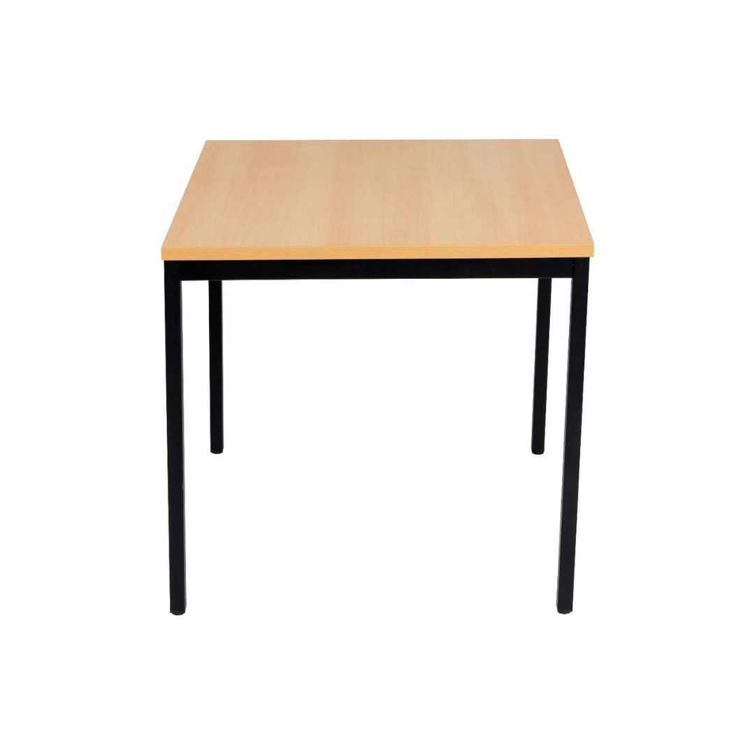 Furni24 Schreibtisch-Stahlgestell 80x80x75cm, Buche, TÜV/GS-Einfache Montage, Arbeitstisch, Bürotisch, Küchentisch, Esstisch, Druckertisch Büro-Möbel Arbeitszimmer Computertisch Gaming-Tisch Mehrzwecktisch