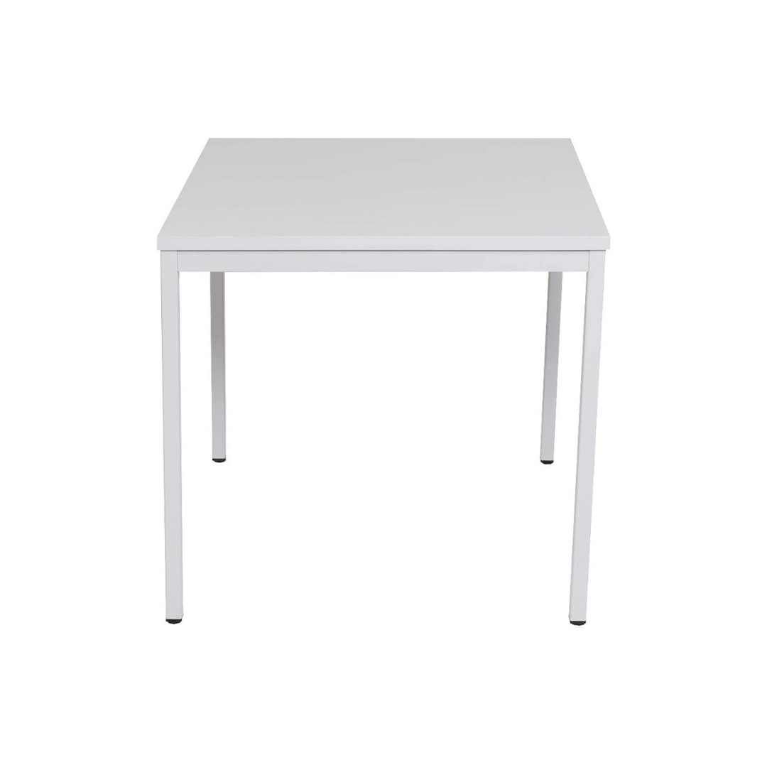 Furni24 Schreibtisch-Stahl 80x80x75cm, Grau, TÜV/GS-Einfache Montage, Arbeitstisch, Bürotisch, Küchentisch, Esstisch, Druckertisch Büro-Möbel Arbeitszimmer Computertisch Gaming-Tisch Mehrzwecktisch