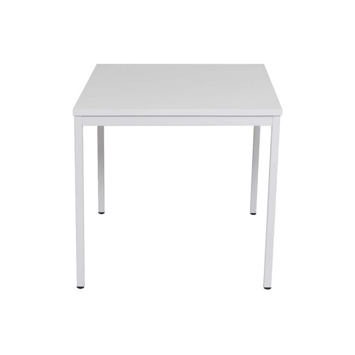 Furni24 Schreibtisch-Stahl 80x80x75cm, Grau, TÜV/GS-Einfache Montage, Arbeitstisch, Bürotisch, Küchentisch, Esstisch, Druckertisch Büro-Möbel Arbeitszimmer Computertisch Gaming-Tisch Mehrzwecktisch