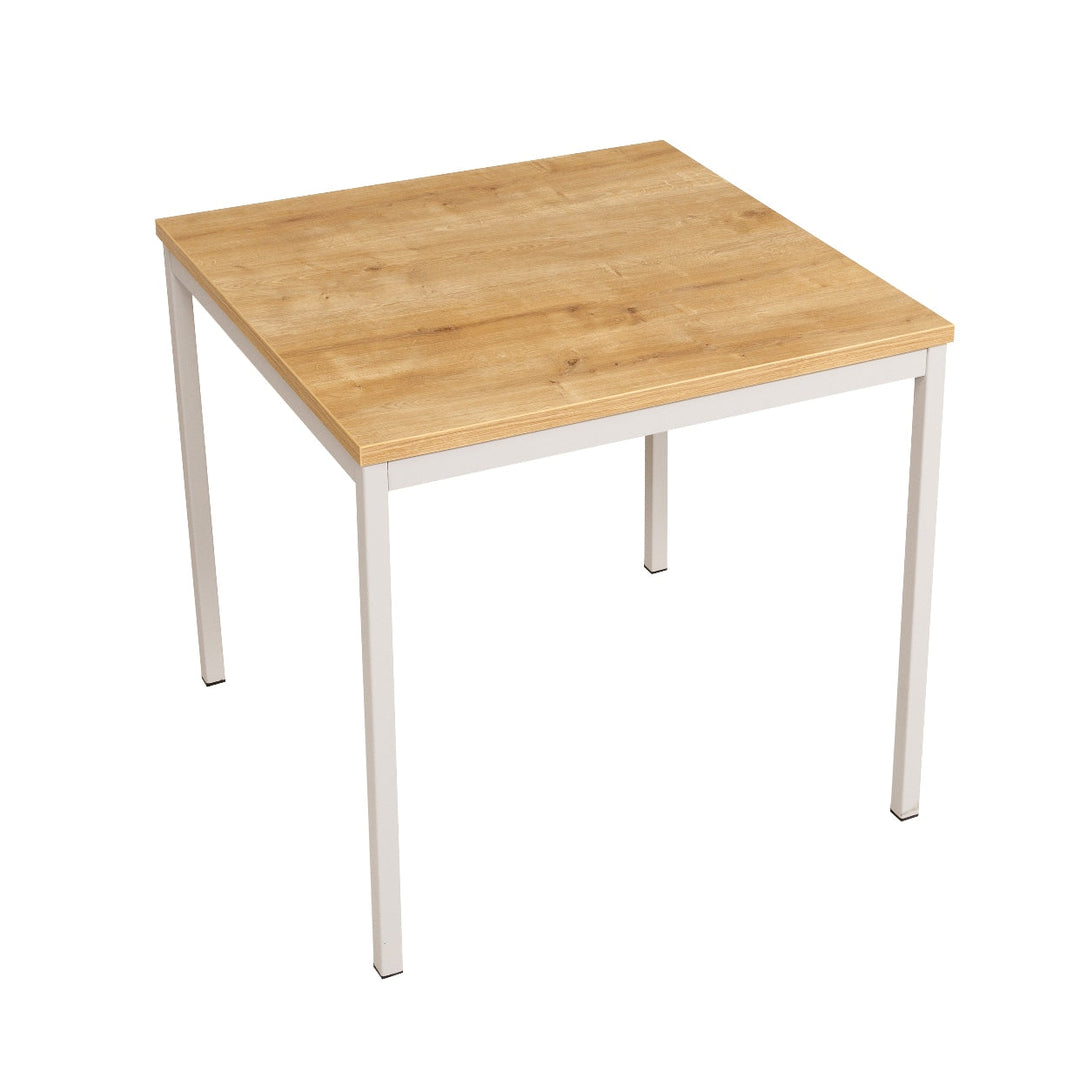 Furni24 Schreibtisch-Stahl 200x100x75cm, Eiche, TÜV/GS-Einfache Montage, Arbeitstisch, Bürotisch, Küchentisch, Esstisch, Druckertisch Büro-Möbel Arbeitszimmer Computertisch Gaming-Tisch Mehrzwecktisch