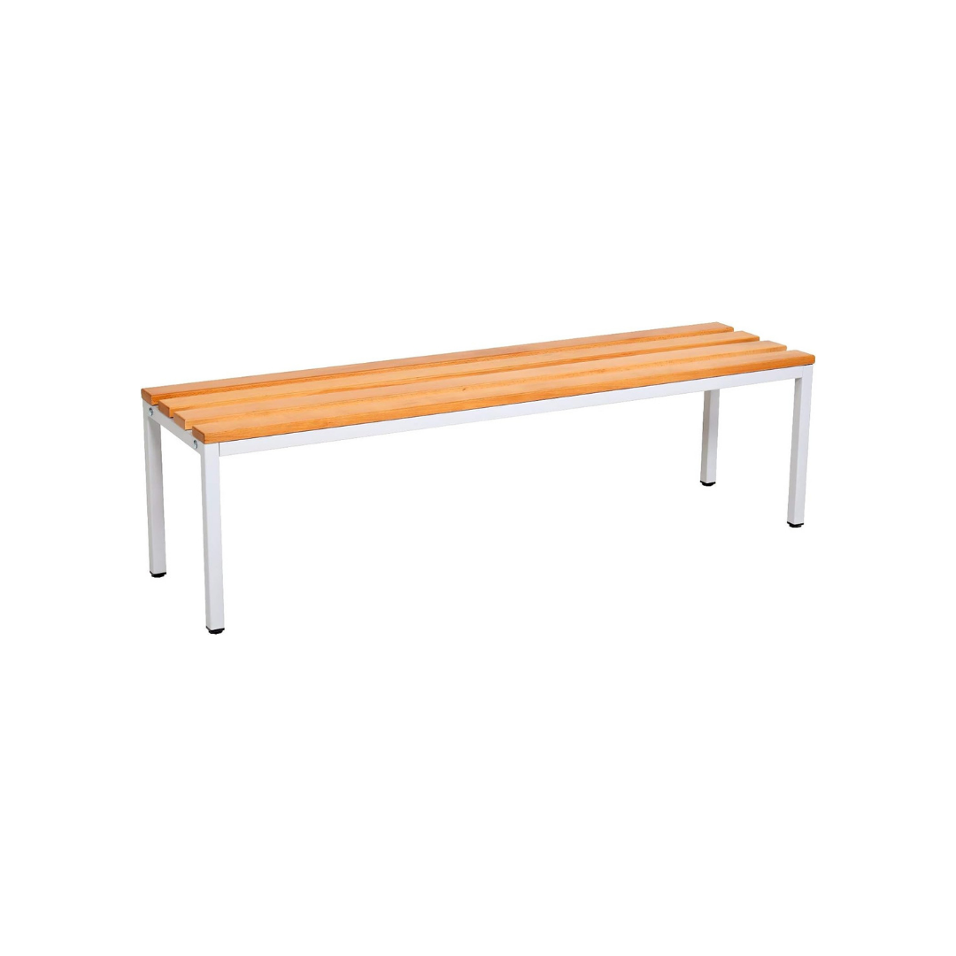 Furni24 Sitzbank für Umkleideräume BxHxT: 150x42x40 cm, Umkleidesitzbank, Umkleidebank, Garderobenbank, Sportbank, Bank mit Echtholz für Fitnessstudio