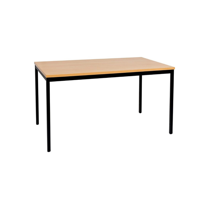 Furni24 Schreibtisch-Stahlgestell 160x80x75cm, Buche, TÜV/GS-Einfache Montage, Arbeitstisch, Bürotisch, Küchentisch, Esstisch, Druckertisch Büro-Möbel Arbeitszimmer Computertisch Gaming-Tisch Mehrzwecktisch
