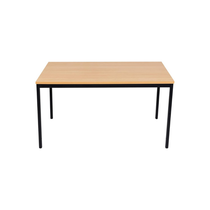 Furni24 Schreibtisch-Stahlgestell 120x80x75cm, Buche, TÜV/GS-Einfache Montage, Arbeitstisch, Bürotisch, Küchentisch, Esstisch, Druckertisch Büro-Möbel Arbeitszimmer Computertisch Gaming-Tisch Mehrzwecktisch