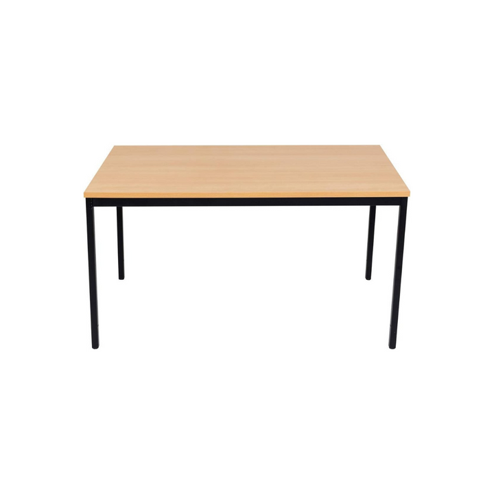 Furni24 Schreibtisch-Stahlgestell 140x80x75cm, Buche, TÜV/GS-Einfache Montage, Arbeitstisch, Bürotisch, Küchentisch, Esstisch, Druckertisch Büro-Möbel Arbeitszimmer Computertisch Gaming-Tisch Mehrzwecktisch