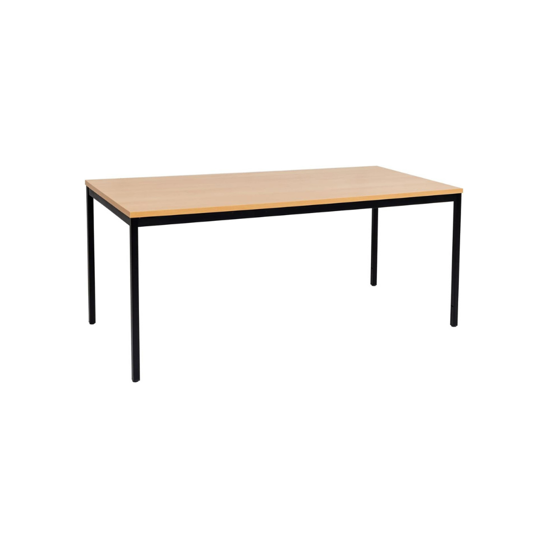 Furni24 Schreibtisch-Stahlgestell 180x80x75cm, Buche, TÜV/GS-Einfache Montage, Arbeitstisch, Bürotisch, Küchentisch, Esstisch, Druckertisch Büro-Möbel Arbeitszimmer Computertisch Gaming-Tisch Mehrzwecktisch