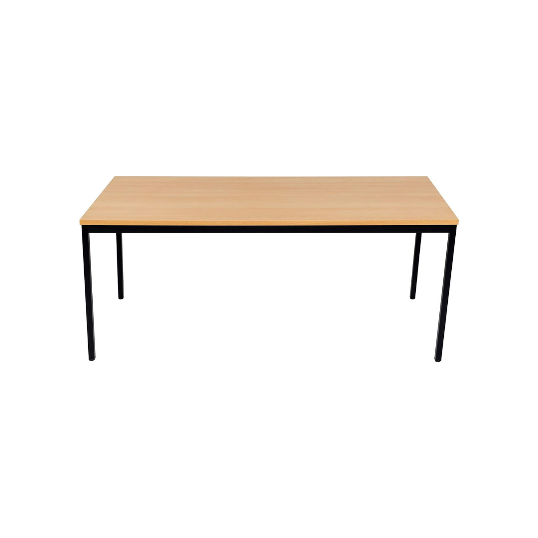 Furni24 Schreibtisch-Stahlgestell 200x100x75cm, Buche, TÜV/GS-Einfache Montage, Arbeitstisch, Bürotisch, Küchentisch, Esstisch, Druckertisch Büro-Möbel Arbeitszimmer Computertisch Gaming-Tisch Mehrzwecktisch