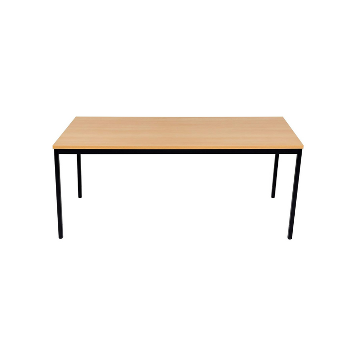 Furni24 Schreibtisch-Stahlgestell 200x100x75cm, Buche, TÜV/GS-Einfache Montage, Arbeitstisch, Bürotisch, Küchentisch, Esstisch, Druckertisch Büro-Möbel Arbeitszimmer Computertisch Gaming-Tisch Mehrzwecktisch