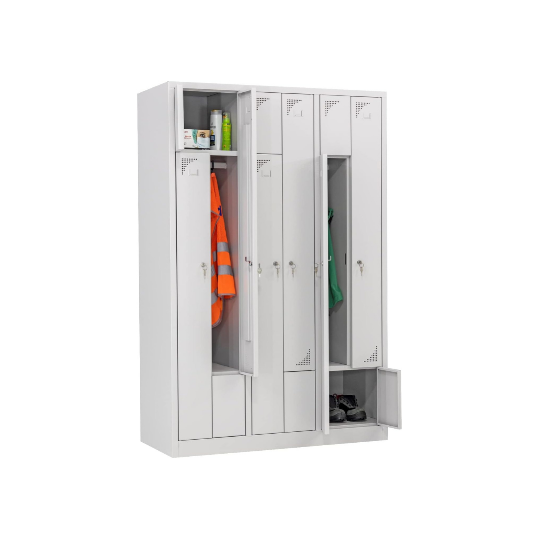 Furni24 Z Garderobenschrank Spind Umkleideschrank Personalschrank Kleiderschrank 180 cm x 120 cm x 50 cm **fertig montiert** Verschiedene Ausführungen