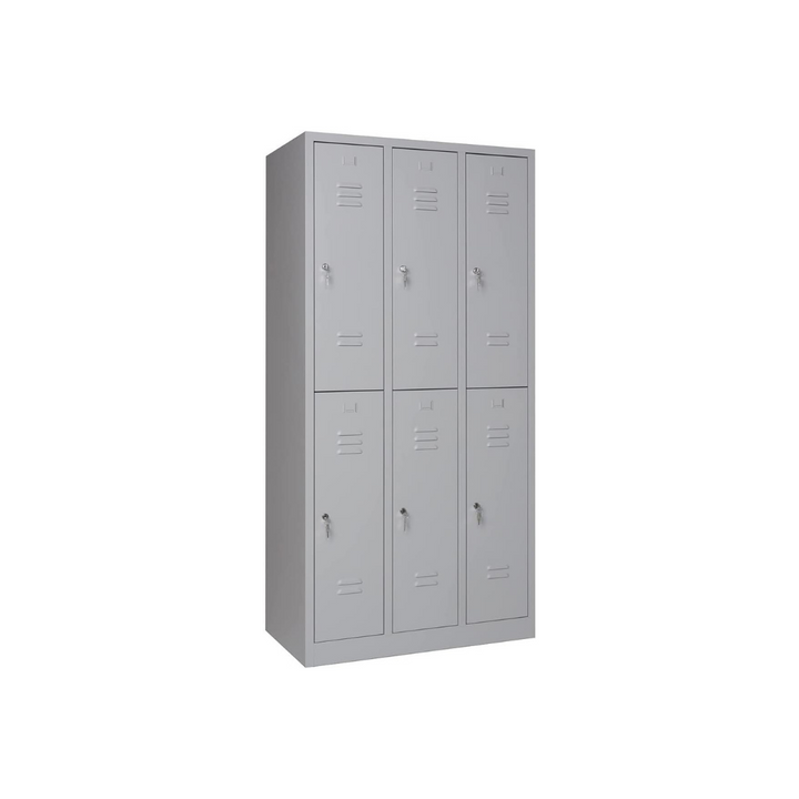 Garderobenschrank Abteilbreite 40 cm halbe Türen, 180 cm x 120 cm x 50 cm / grau