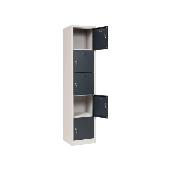 Furni24 Schließfachschrank Schließfach Wertfachschrank Personalschrank Wertfach Spind 190 cm x 40 cm x 45 cm anthrazitgrau RAL 7016 **fertig montiert** Verschiedene Ausführungen