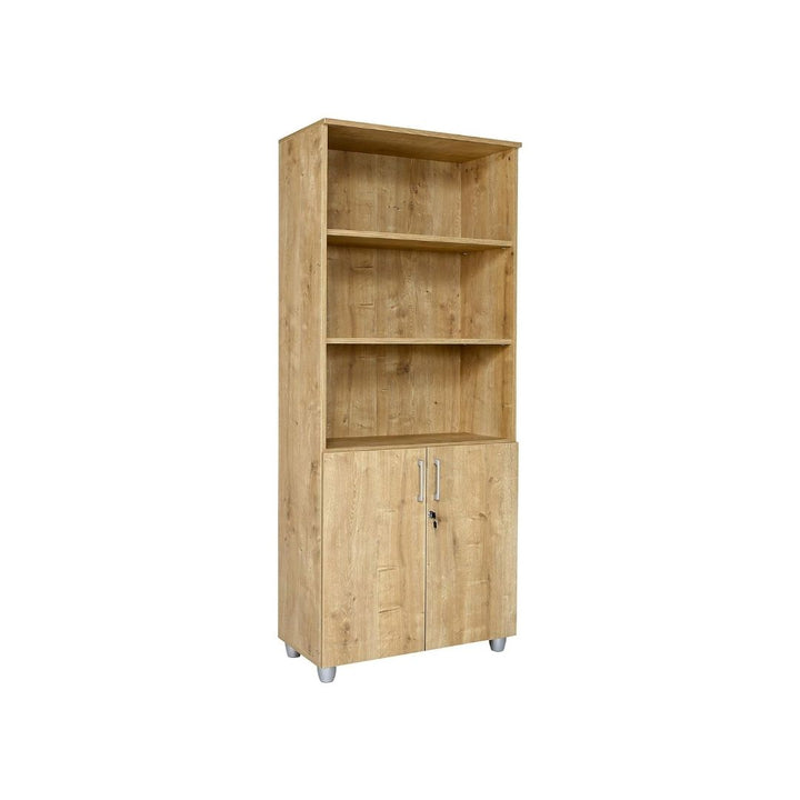 Aktenregalschrank, oben offen, 80 cm x 40 cm x 190 cm, Saphir Eiche Dekor