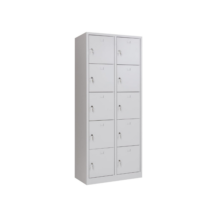 Furni24 Schließfachschrank Schließfach Wertfachschrank Personalschrank Wertfach Spind 190 cm x 80 cm x 45 cm grau RAL 7035 **fertig montiert** Verschiedene Ausführungen