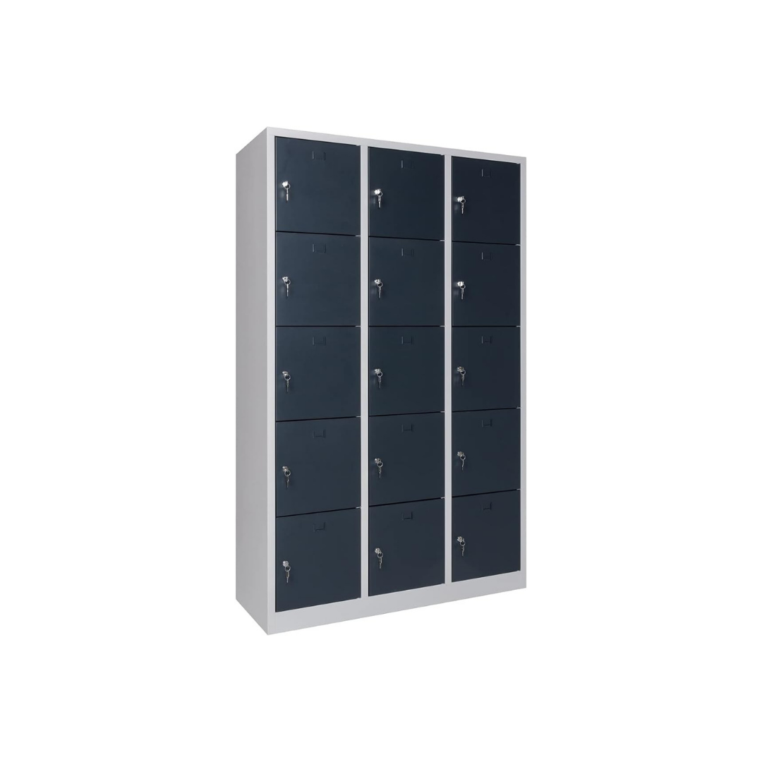 Furni24 Schließfachschrank Schließfach Wertfachschrank Personalschrank Wertfach Spind 190 cm x 120 cm x 45 cm anthrazitgrau RAL 7016 **fertig montiert** Verschiedene Ausführungen