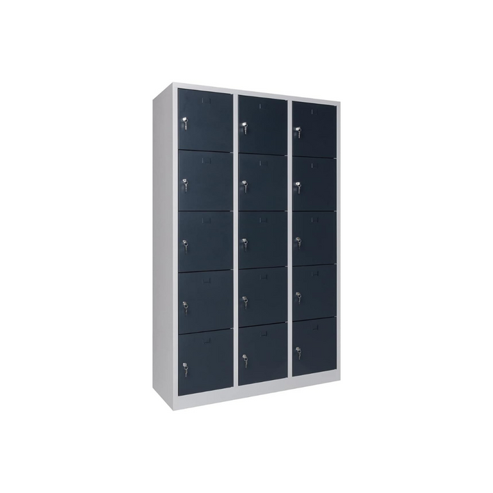 Furni24 Schließfachschrank Schließfach Wertfachschrank Personalschrank Wertfach Spind 190 cm x 120 cm x 45 cm anthrazitgrau RAL 7016 **fertig montiert** Verschiedene Ausführungen