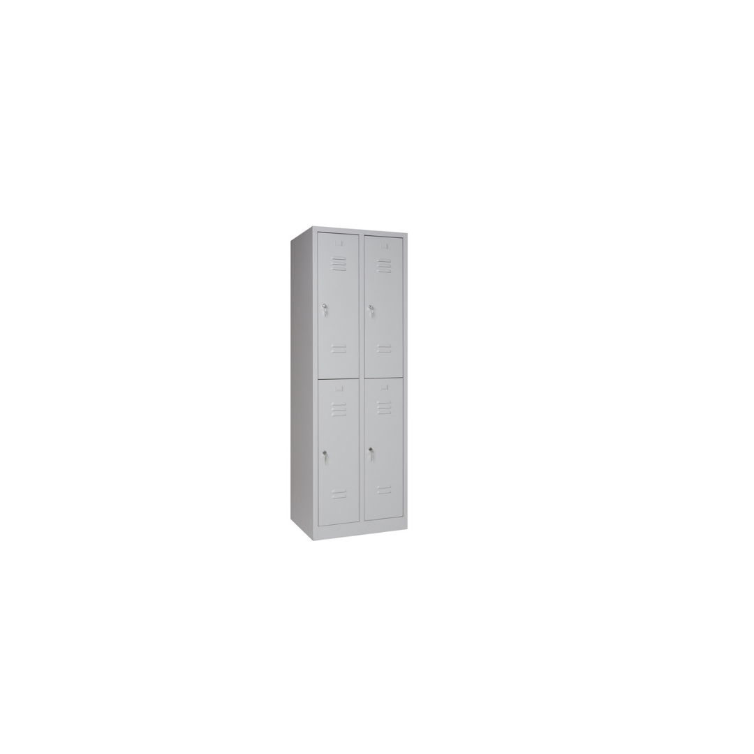 Garderobenschrank Abteilbreite 40 cm halbe Türen, 180 cm x 80 cm x 50 cm / grau