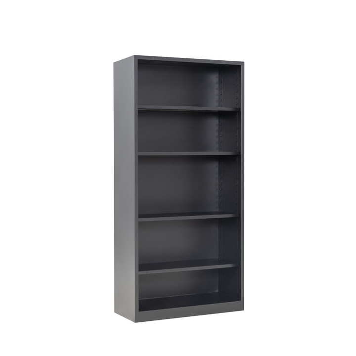 Aktenregal Stahlregalschrank, Schrank Büroschrank offen, Platz für ca. 55 Ordner, schwarz