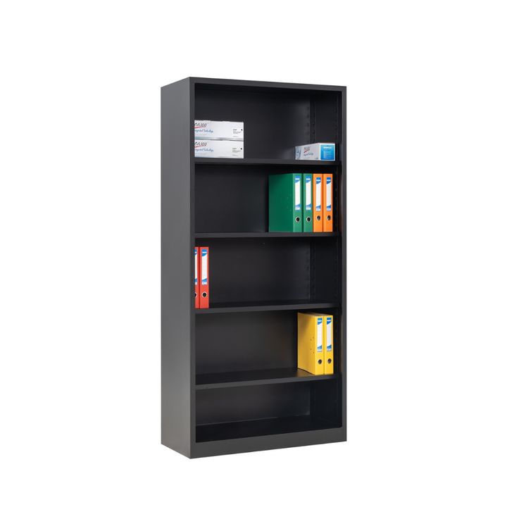 Aktenregal Stahlregalschrank, Schrank Büroschrank offen, Platz für ca. 55 Ordner, schwarz