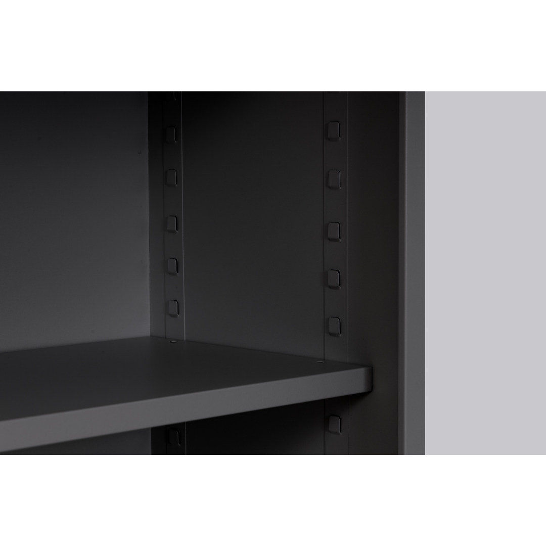 Aktenregal Stahlregalschrank, Schrank Büroschrank offen, Platz für ca. 55 Ordner, schwarz