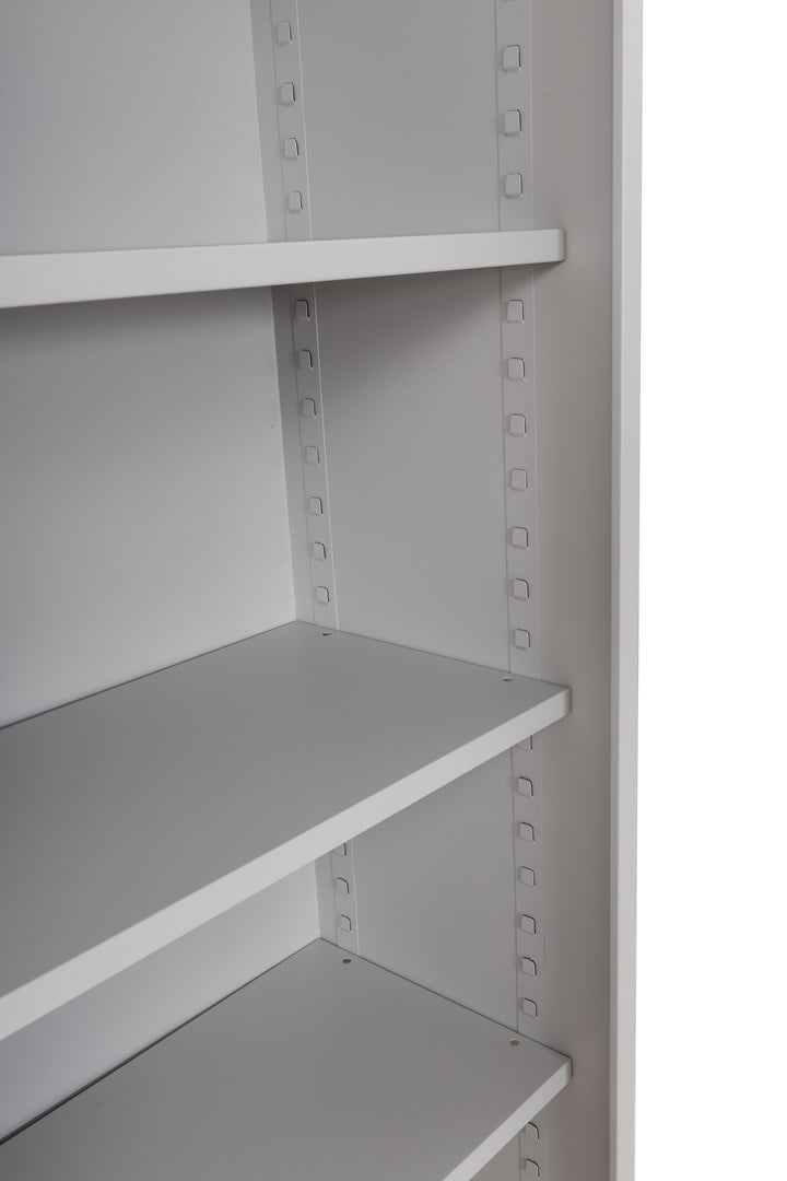 Aktenregal Stahlregalschrank, Schrank Büroschrank offen, Platz für ca. 55 Ordner, grau