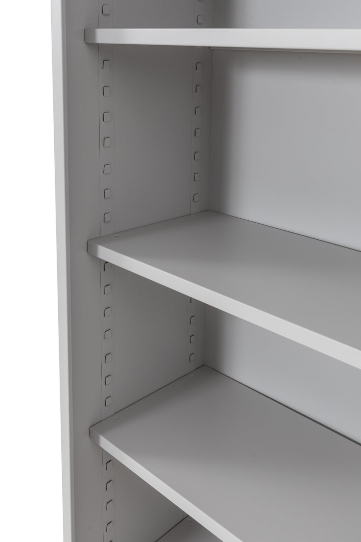 Aktenregal Stahlregalschrank, Schrank Büroschrank offen, Platz für ca. 55 Ordner, grau