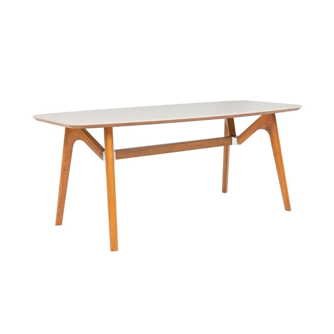 furni24 W Esstisch aus Holz Rechteckiger Moderner Esstisch Küchen Tisch Holztisch für Wohnzimmer Esszimmer Küche, Farbe Sandstein 180x90x75 cm