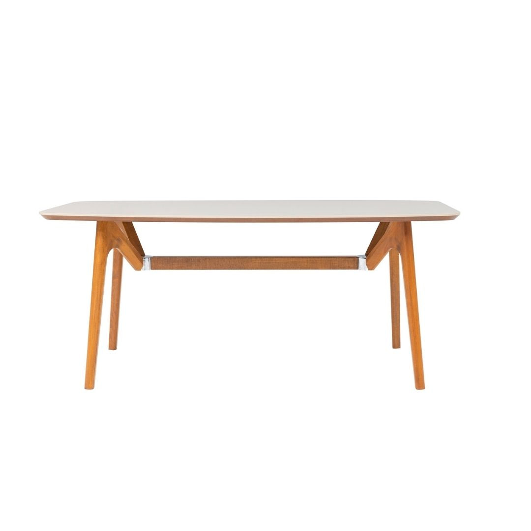 furni24 W Esstisch aus Holz Rechteckiger Moderner Esstisch Küchen Tisch Holztisch für Wohnzimmer Esszimmer Küche, Farbe Sandstein 180x90x75 cm