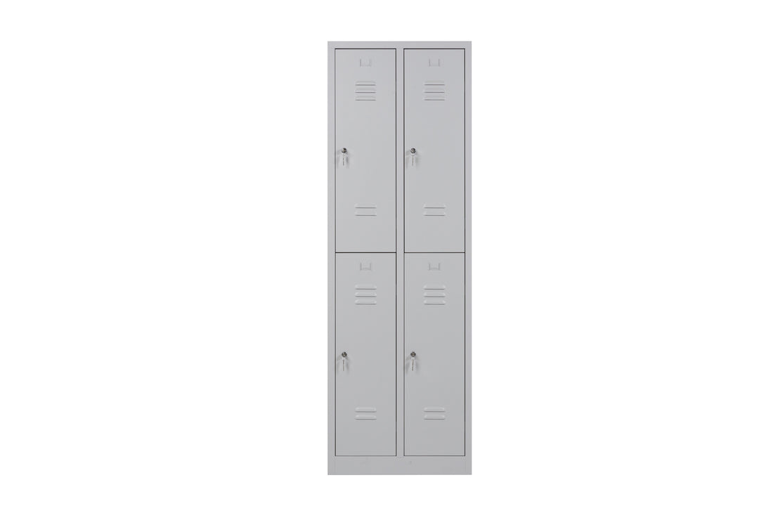 Furni24 Garderobenschrank Abteilbreite 40 cm halbe Türen, 180 cm x 80 cm x 50 cm / grau