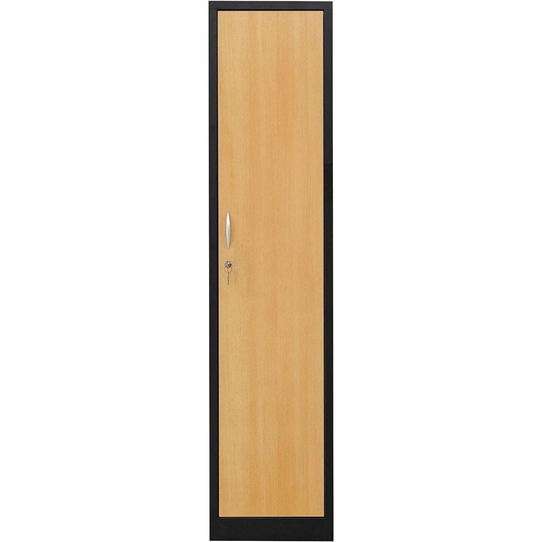 Garderobenschrank Abteilbreite 40 cm ganze Türen mit schwarz/weiß Trennung, 180 cm x 80 cm x 50 cm / grau RAL 7035