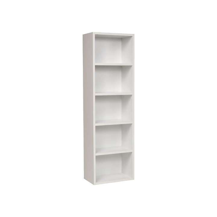 Bücherregal mit 5 Fächern, weiß, 40x24x132 cm
