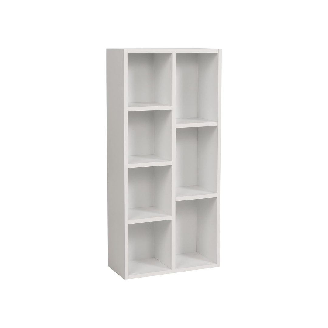 Bücherregal mit 7 Fächern, weiß, 49,5x24x106 cm