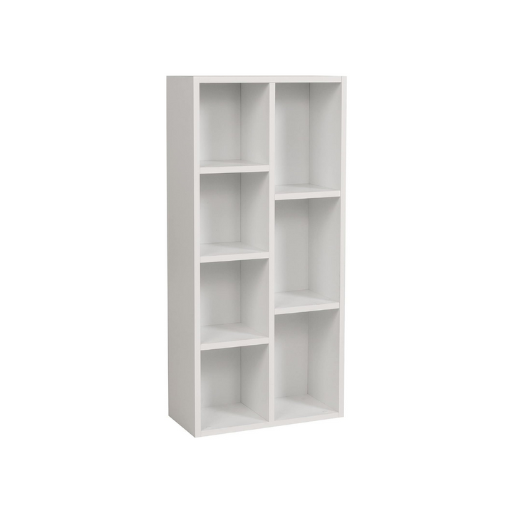 Bücherregal mit 7 Fächern, weiß, 49,5x24x106 cm