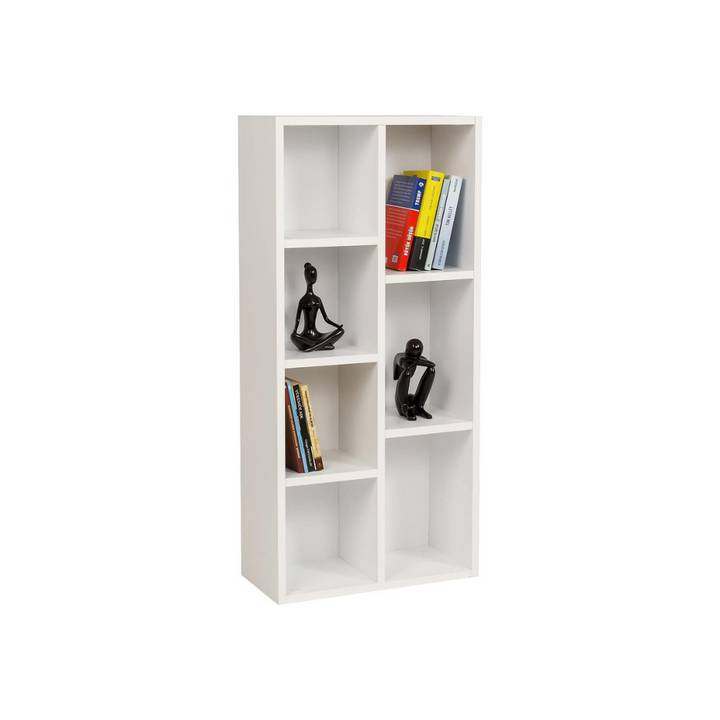 Bücherregal mit 7 Fächern, weiß, 49,5x24x106 cm