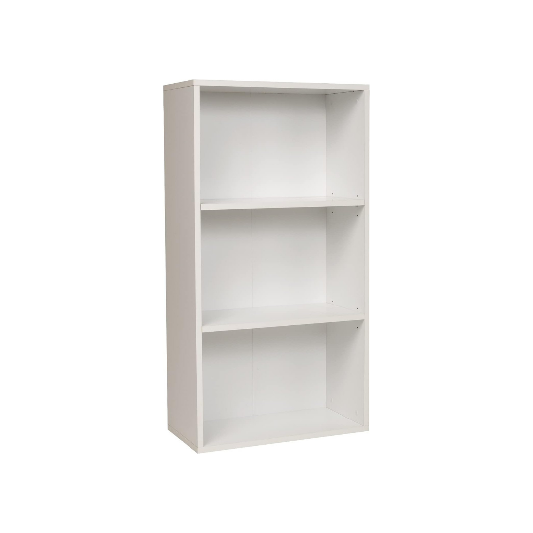 Bücherregal mit 3 Fächern, weiß, 30x24x80 cm