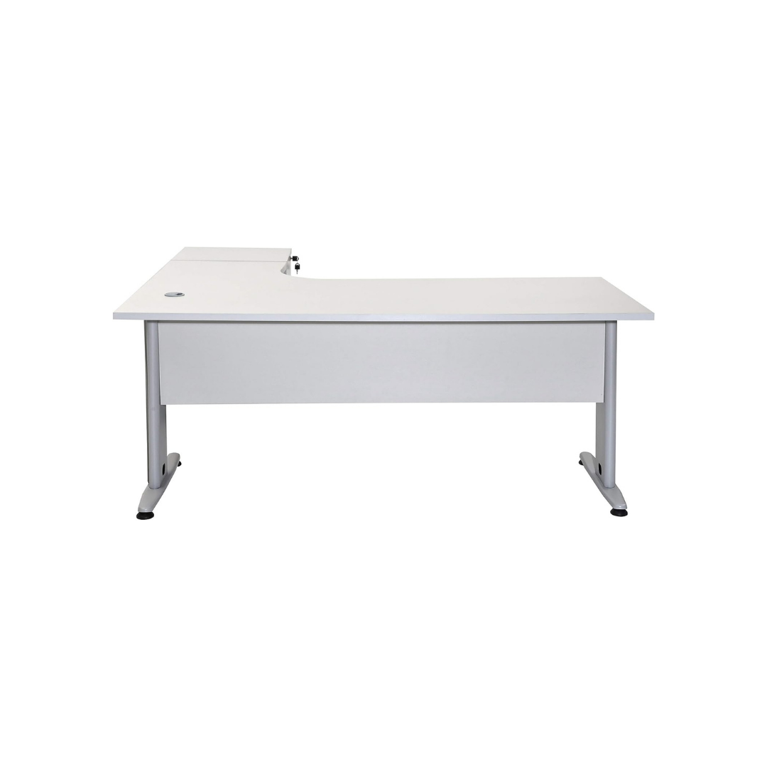 Winkelschreibtisch Dona, Grau Dekor, 180 cm x 120 cm x 74 cm, inkl. Beistellcontainer, rechts gewinkelt