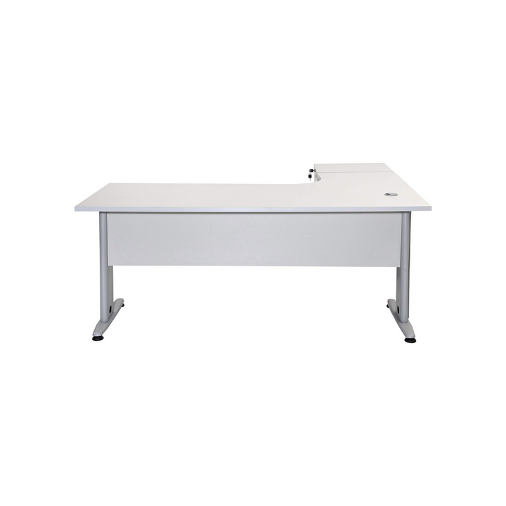 Winkelschreibtisch Dona, Grau Dekor, 180 cm x 120 cm x 74 cm, inkl. Beistellcontainer, links gewinkelt