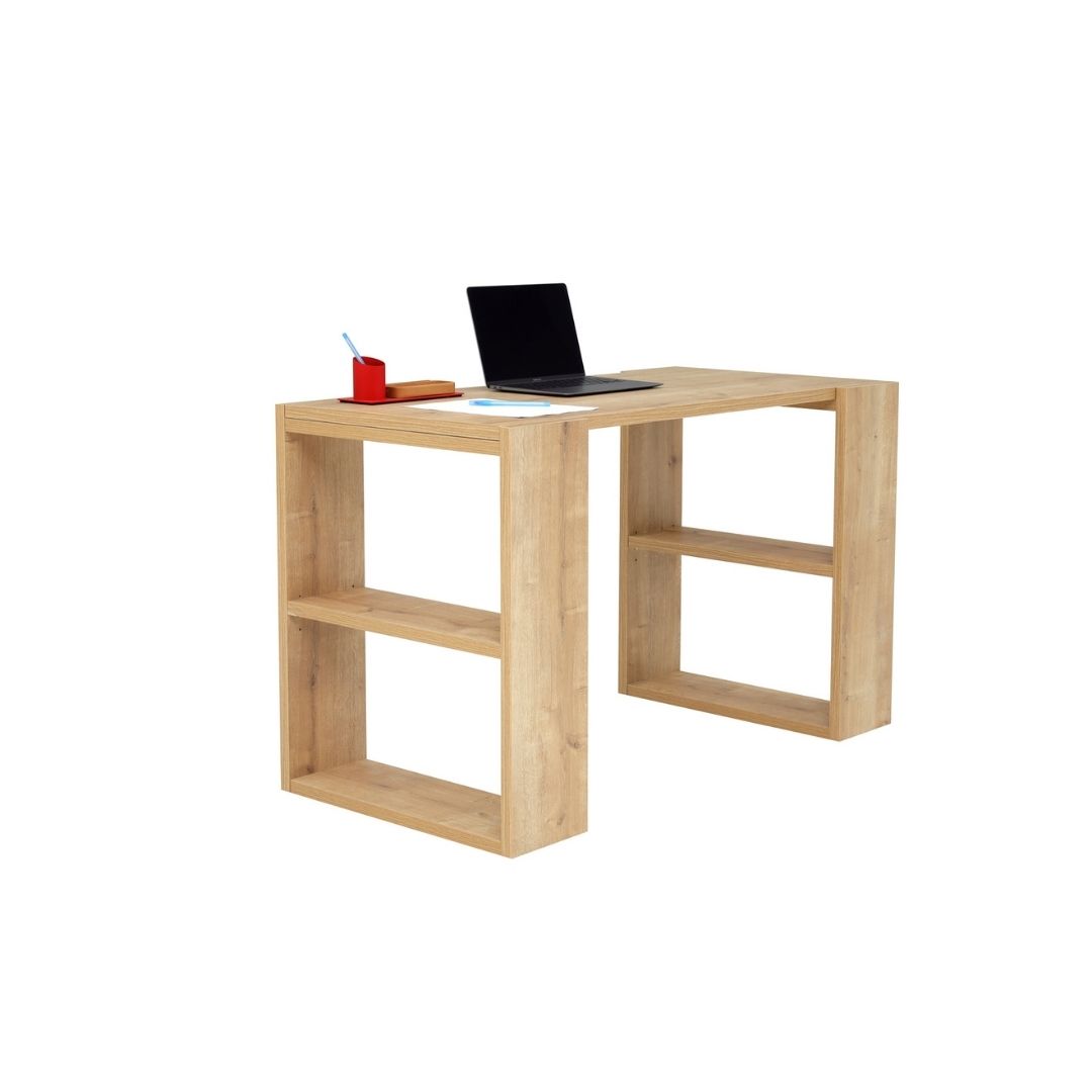 Schreibtisch Note, inkl. Regale, 120x60x75 cm, Saphir Eiche Dekor