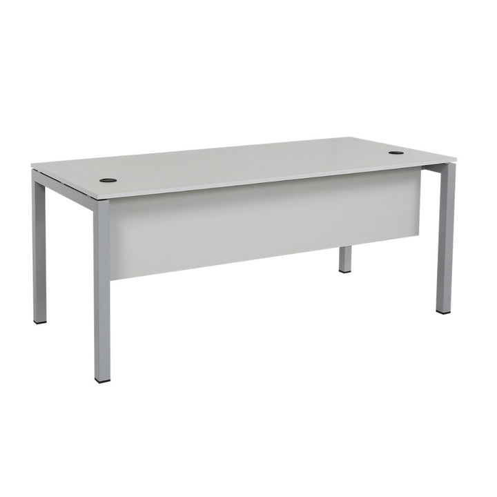 Schreibtisch Tetra, 180 x 80 x 75 cm, grau Dekor/silber RAL 9006