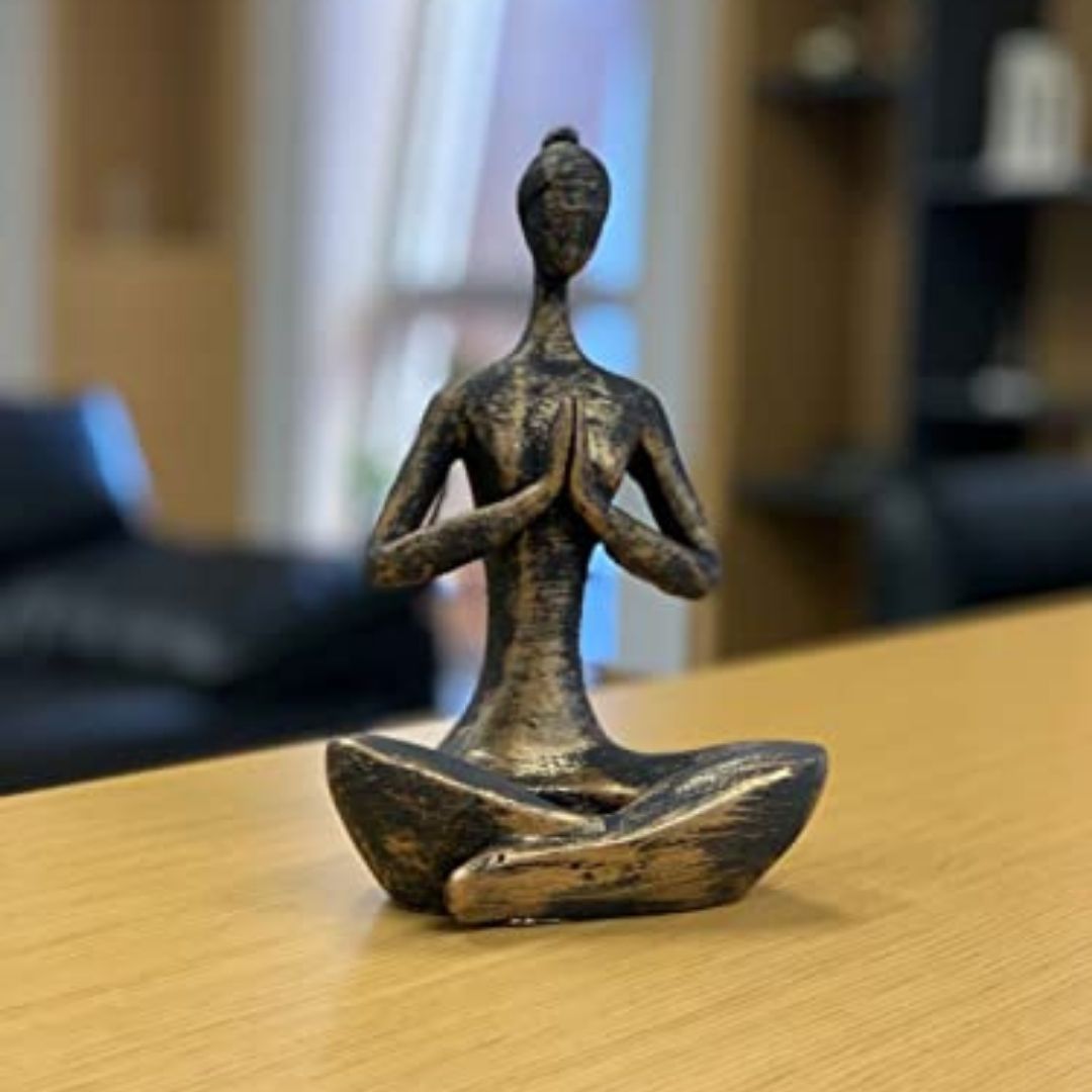 Wohnaccessoires, Yoga-Frau, Bronze