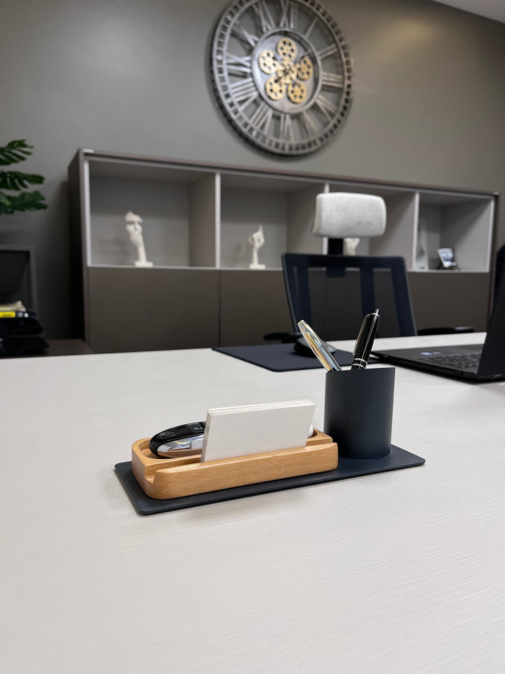 Desk Organizer Stifthalter, Telefonständer (10x10x25 cm, Anthrazit)