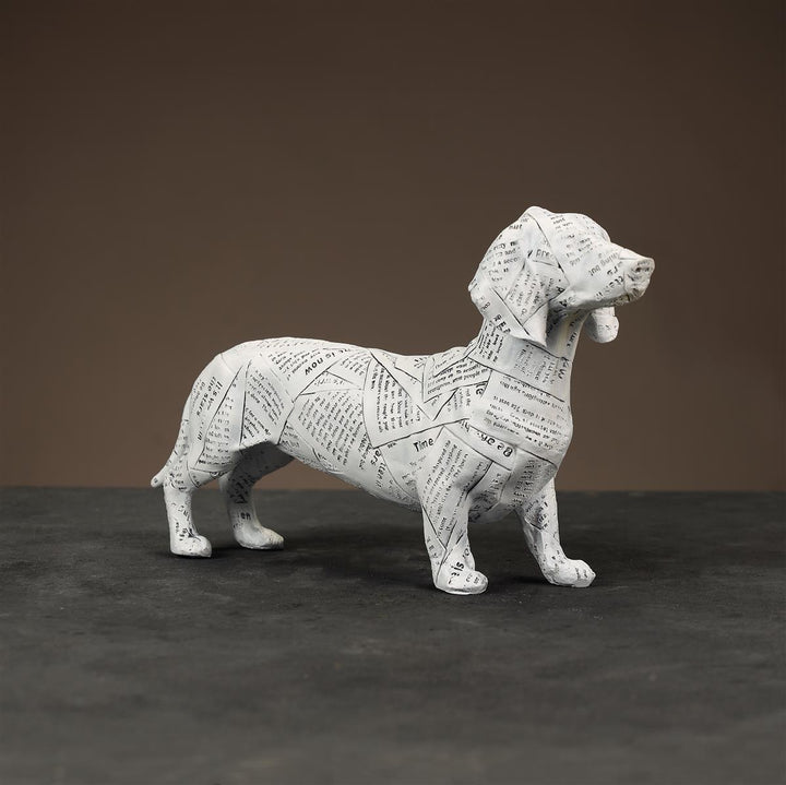 Wohnaccessoires, Hundeskulptur, weiß