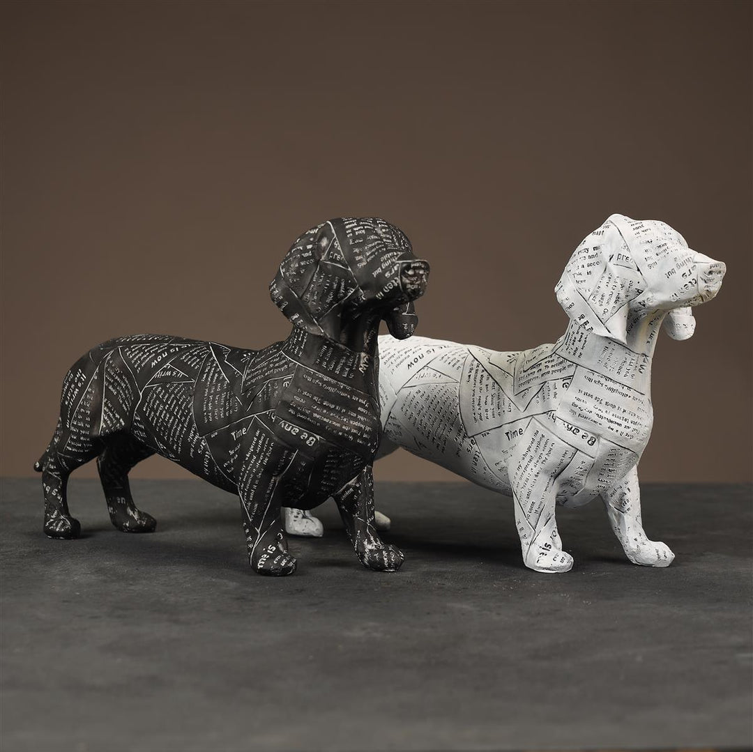 Wohnaccessoires, Hundeskulptur, weiß