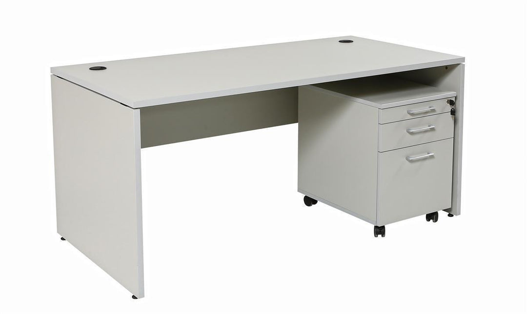Schreibtisch Nuvi, 180 cm x 80 cm x 75 cm, grau Dekor  inkl. Monitorständer