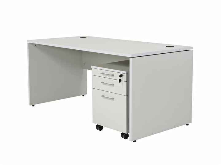 Schreibtisch Nuvi, 160 cm x 80 cm x 75 cm, grau Dekor