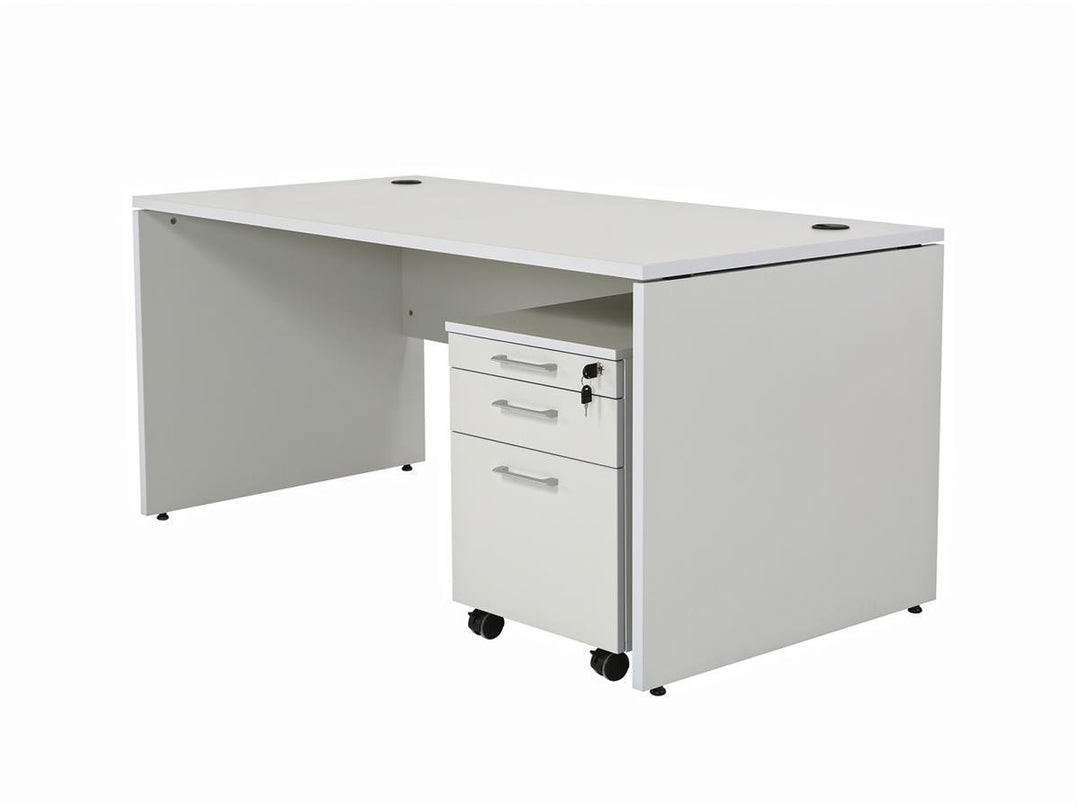 Schreibtisch Nuvi, 180 cm x 80 cm x 75 cm, grau Dekor