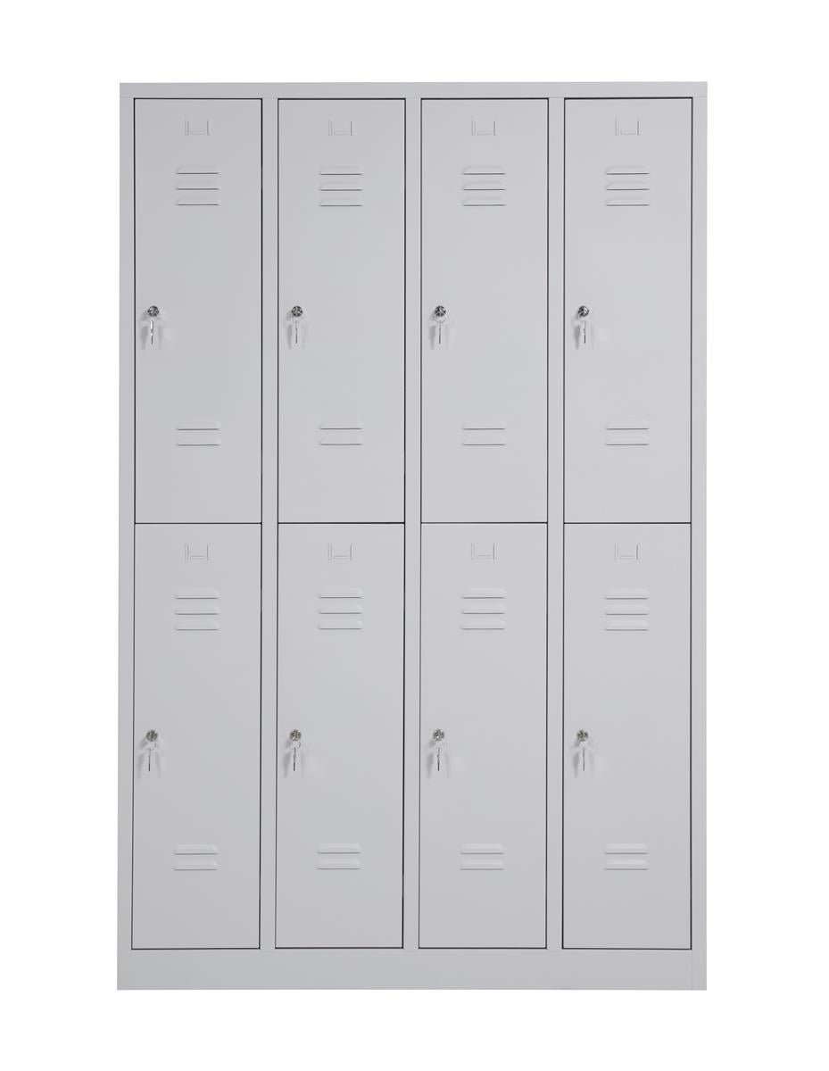 Garderobenschrank Abteilbreite 30 cm halbe Türen, 180 cm x 60 cm x 50 cm / schwarz / Buche RAL 9005