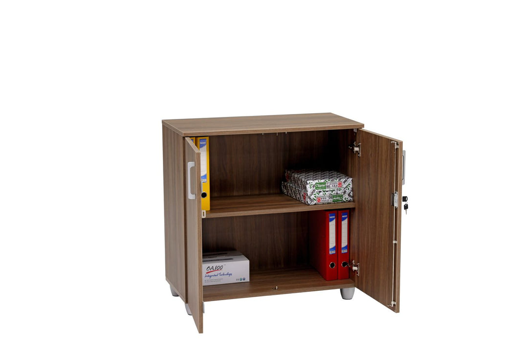 Aktenschrank, 80 cm x 40 cm x 80 cm Nussbaum Dekor/Anthrazit