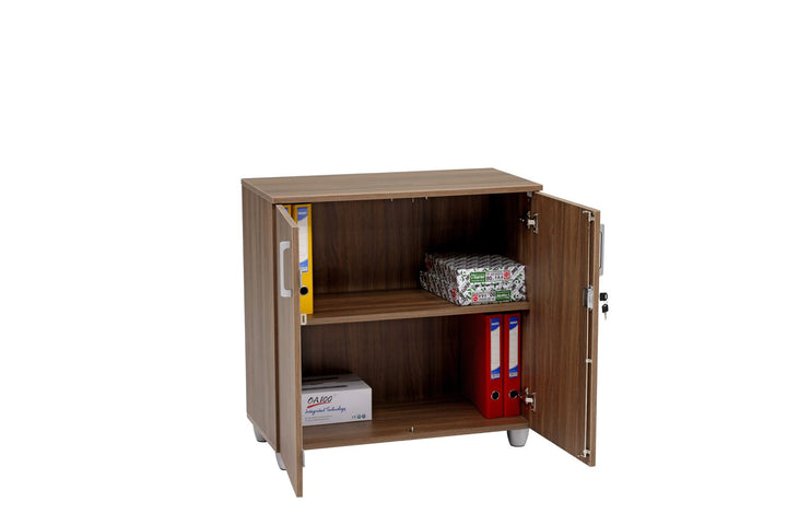 Aktenschrank, 80 cm x 40 cm x 80 cm Nussbaum Dekor/Anthrazit