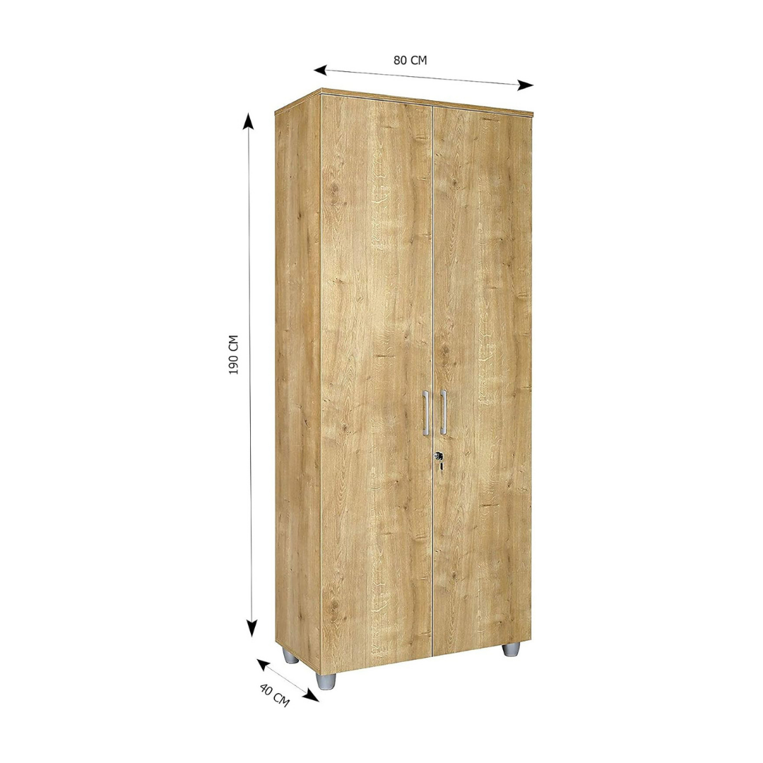 Aktenschrank, 80 cm x 40 cm x 190 cm, Saphir Eiche Dekor